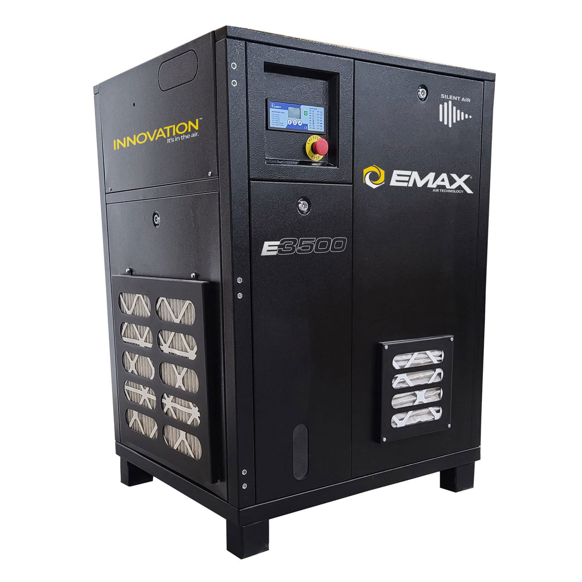 EMAX 20HP 3PH 460V 76CFM Fixed Speed Industrial Rotary Screw Compressor-Cabinet Only -60,000 HR pump life