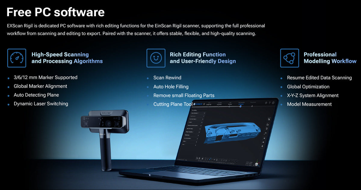 Professional EXScan Rigil workflow